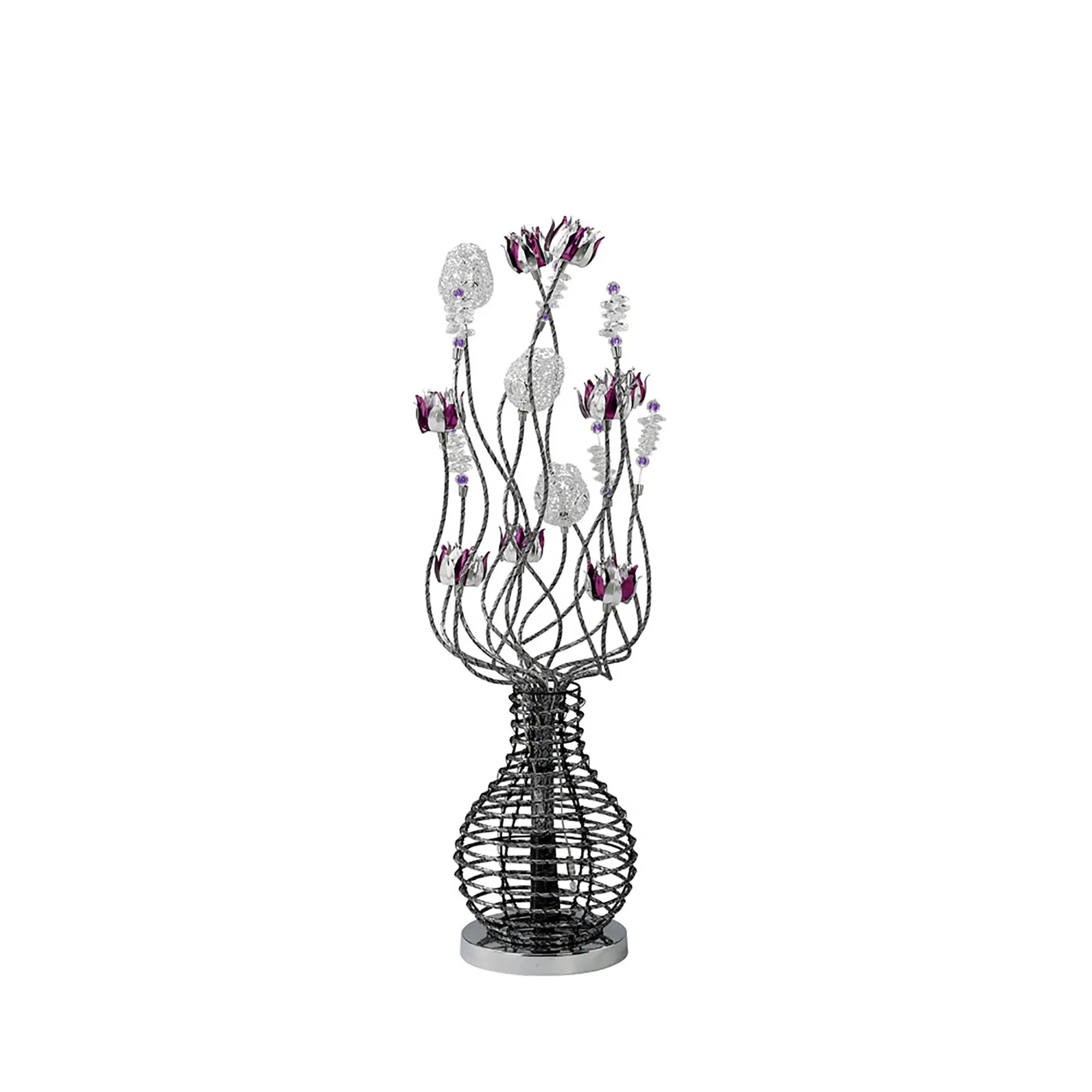 Viola Aluminium Crystal Table Lamps Diyas Home Armed Table Lamps